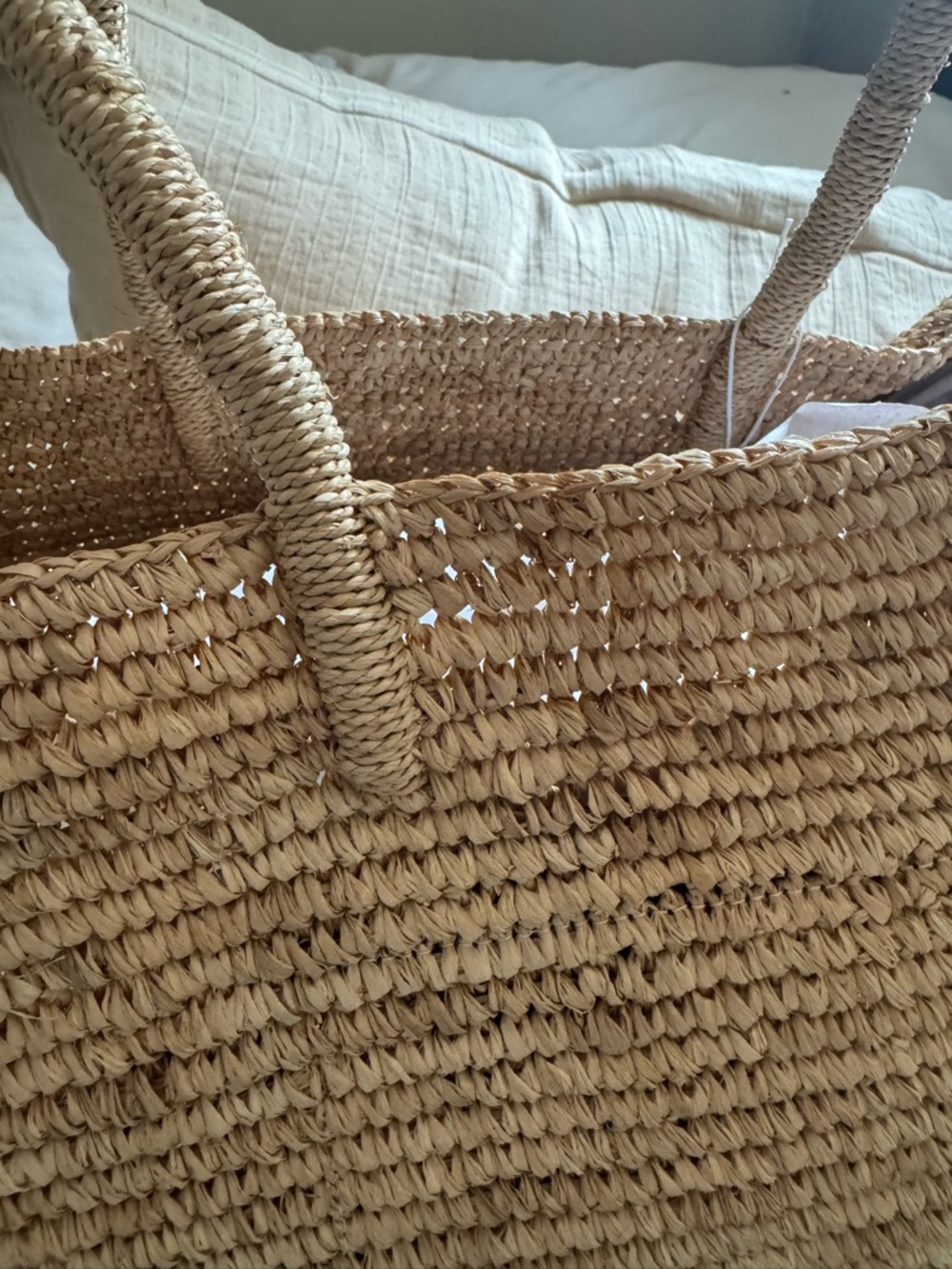 COS Natural Raffia Oversized Tote Bag - Picture 3 of 6